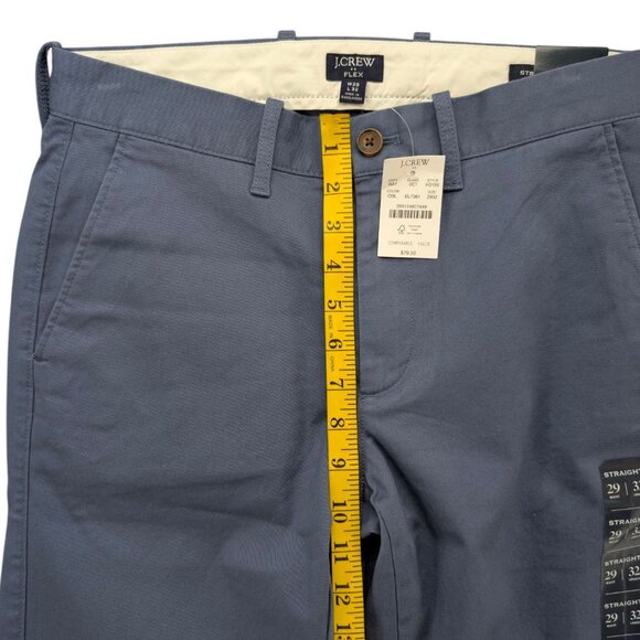 J.CREW Flex Straight Chinos Mens Blue Flat Front Stretch Pants Size 29x32 - Picture 9 of 11